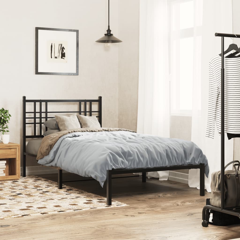 Giroletto con Testiera Metallo Nero 100x200 cm | homemem39