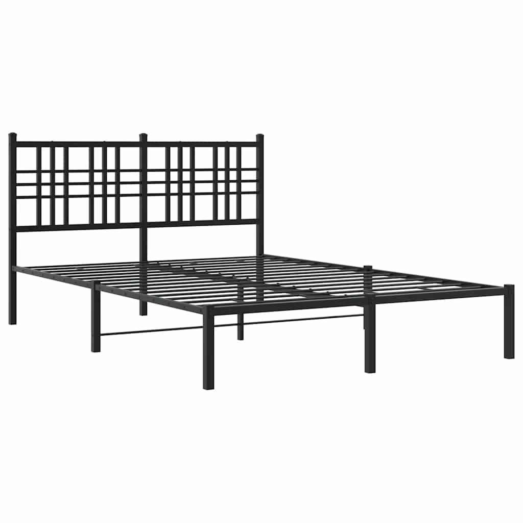Giroletto con Testiera in Metallo Nero 120x200 cm | homemem39