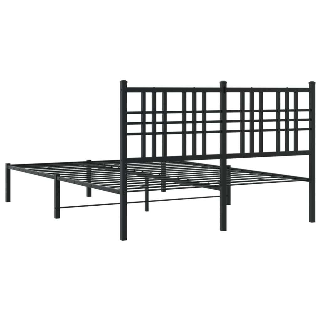 Giroletto con Testiera in Metallo Nero 120x200 cm | homemem39