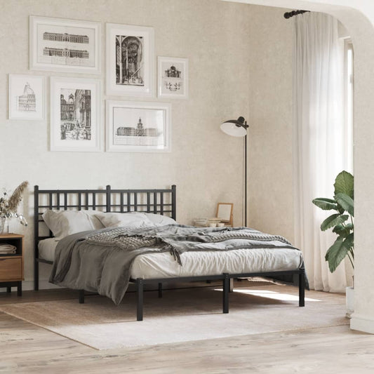 Giroletto con Testiera in Metallo Nero 140x190 cm | homemem39