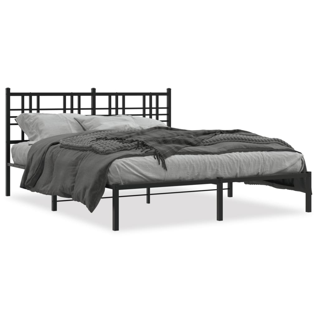 Giroletto con Testiera in Metallo Nero 150x200 cm | homemem39