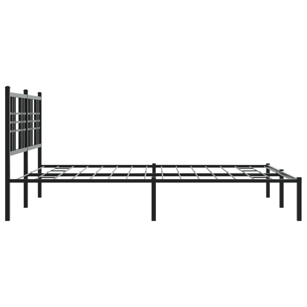 Giroletto con Testiera in Metallo Nero 150x200 cm | homemem39