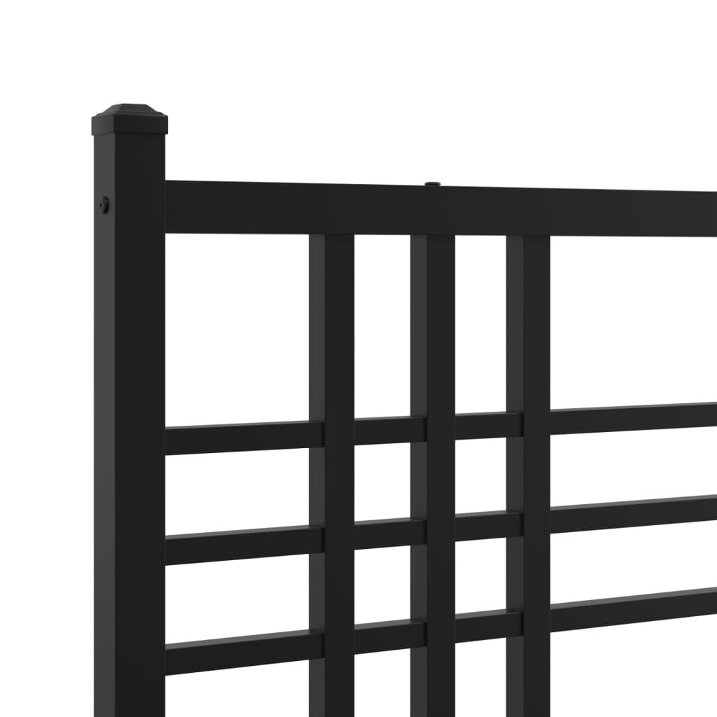Giroletto con Testiera in Metallo Nero 150x200 cm | homemem39