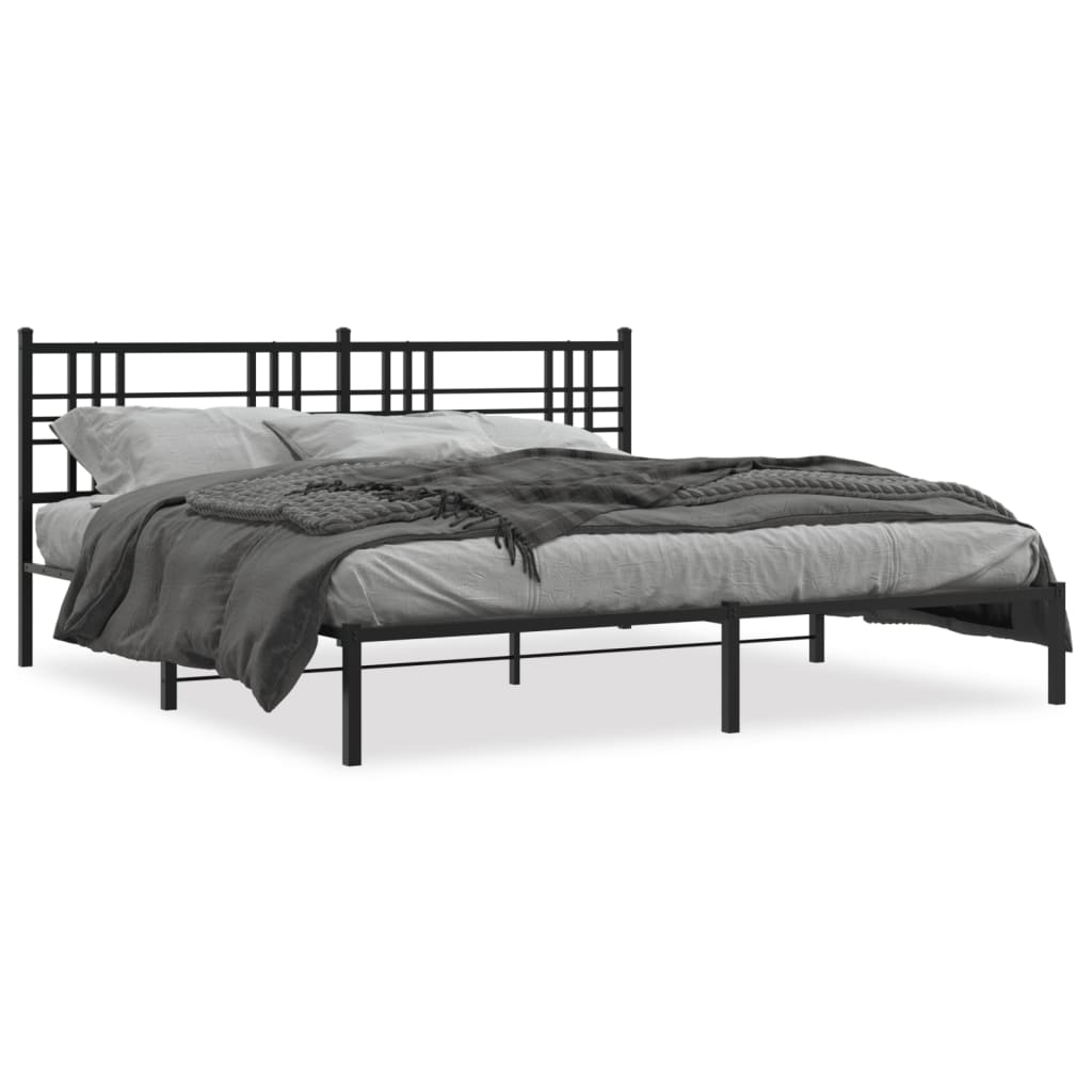 Giroletto con Testiera in Metallo Nero 183x213 cm | homemem39