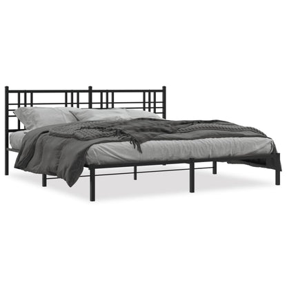 Giroletto con Testiera in Metallo Nero 183x213 cm | homemem39