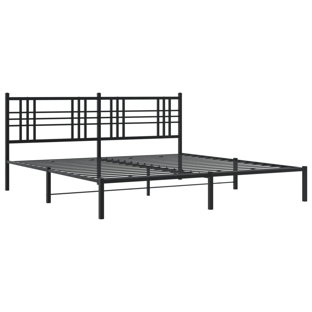 Giroletto con Testiera in Metallo Nero 183x213 cm | homemem39
