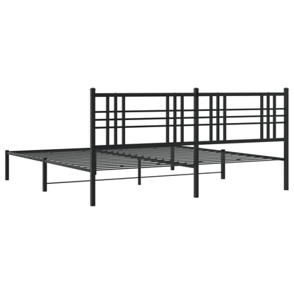 Giroletto con Testiera in Metallo Nero 183x213 cm | homemem39