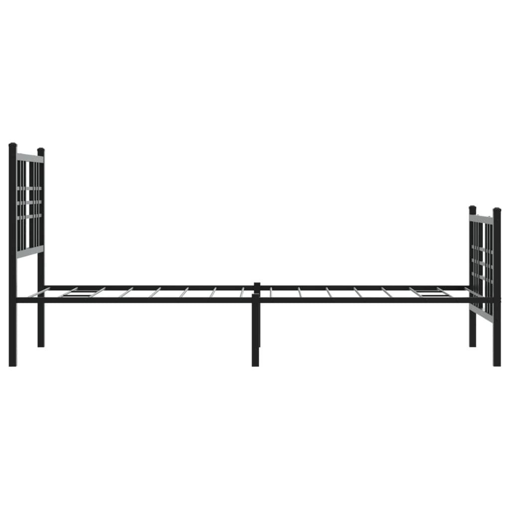 Giroletto con Testiera e Pediera Metallo Nero 80x200 cm | homemem39