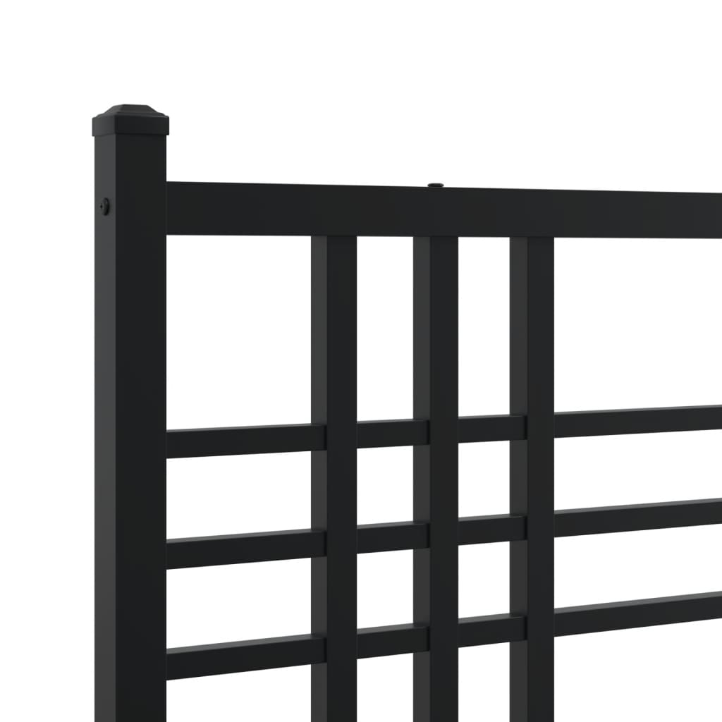 Giroletto con Testiera e Pediera Metallo Nero 80x200 cm | homemem39
