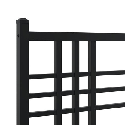 Giroletto con Testiera e Pediera Metallo Nero 80x200 cm | homemem39