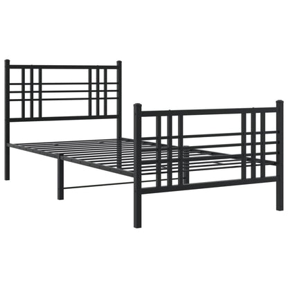 Giroletto con Testiera e Pediera Metallo Nero 90x190 cm | homemem39