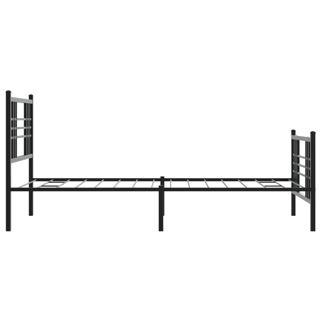 Giroletto con Testiera e Pediera Metallo Nero 90x200 cm | homemem39