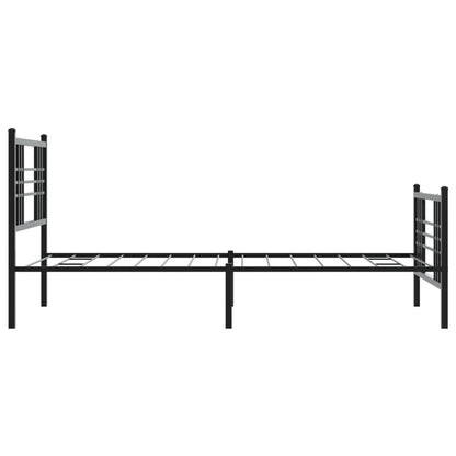 Giroletto con Testiera e Pediera Metallo Nero 90x200 cm | homemem39