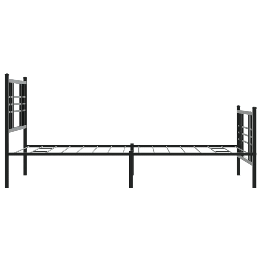 Giroletto con Testiera e Pediera Metallo Nero 100x190 cm - homemem39