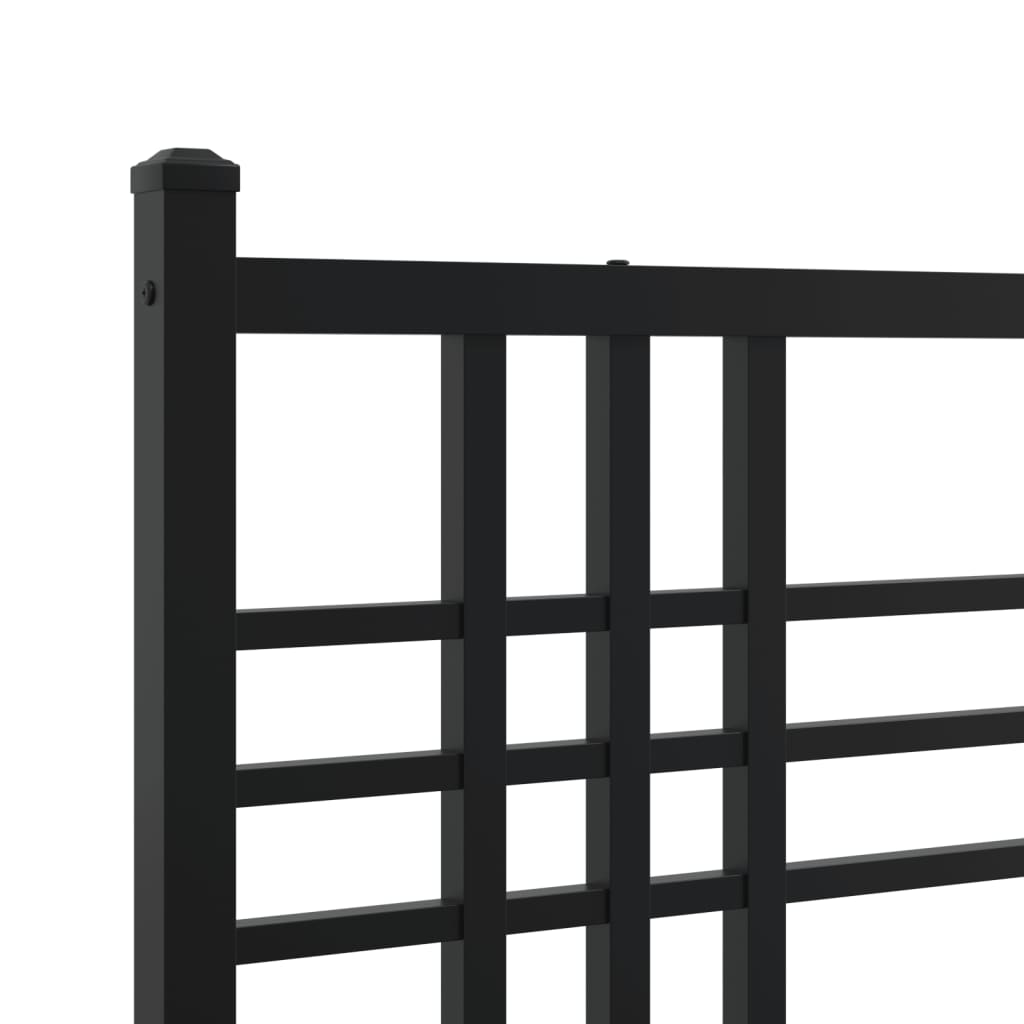 Giroletto con Testiera e Pediera Metallo Nero 100x200 cm | homemem39