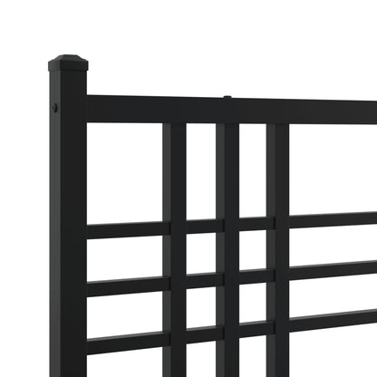 Giroletto con Testiera e Pediera Metallo Nero 100x200 cm | homemem39