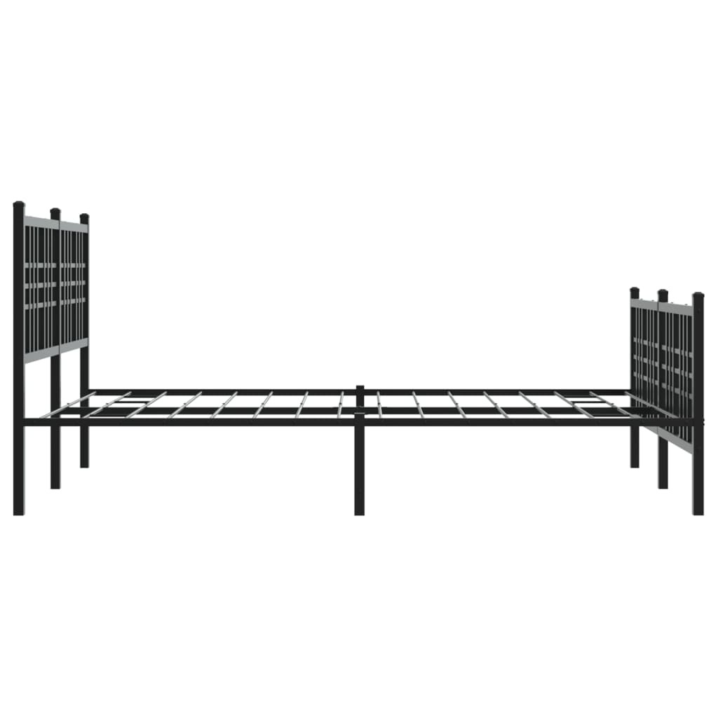 Giroletto con Testiera e Pediera Metallo Nero 137x190 cm | homemem39