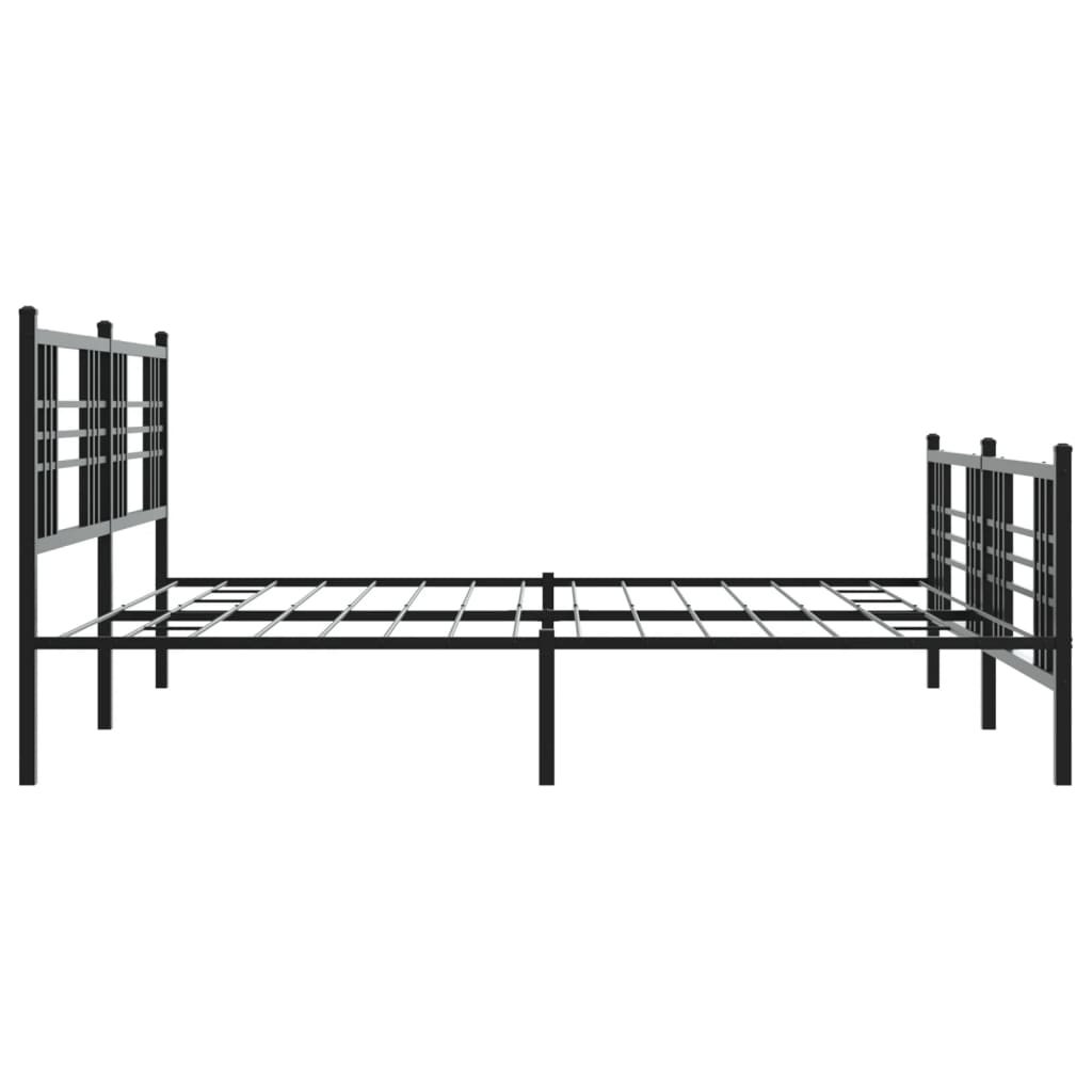Giroletto con Testiera e Pediera Metallo Nero 200x200 cm | homemem39
