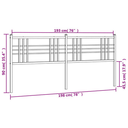 Testiera in Metallo Nero 193 cm