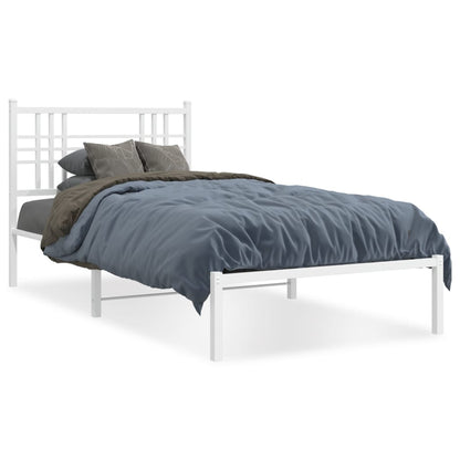 Giroletto con Testiera Metallo Bianco 100x200 cm | homemem39