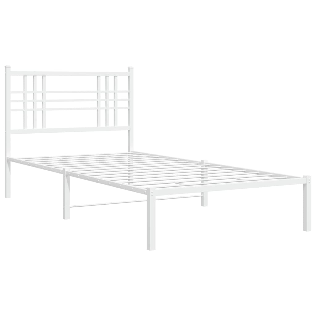 Giroletto con Testiera Metallo Bianco 100x200 cm | homemem39