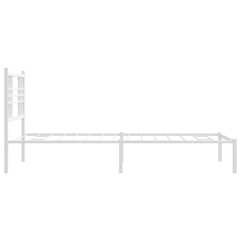 Giroletto con Testiera Metallo Bianco 100x200 cm | homemem39