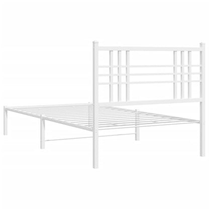 Giroletto con Testiera Metallo Bianco 100x200 cm | homemem39