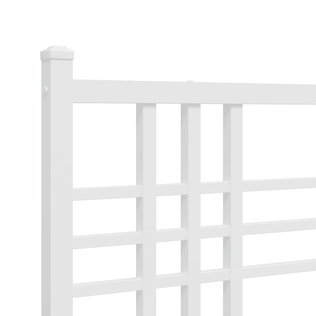 Giroletto con Testiera Metallo Bianco 100x200 cm | homemem39