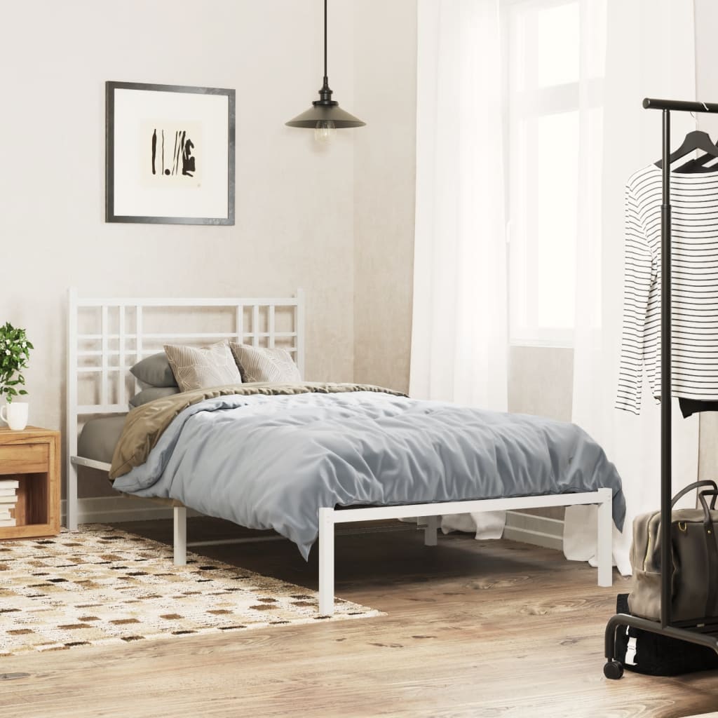 Giroletto con Testiera Metallo Bianco 100x200 cm | homemem39