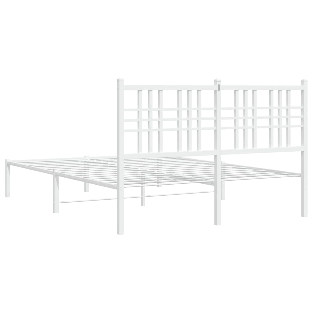 Giroletto con Testiera in Metallo Bianco 120x200 cm | homemem39