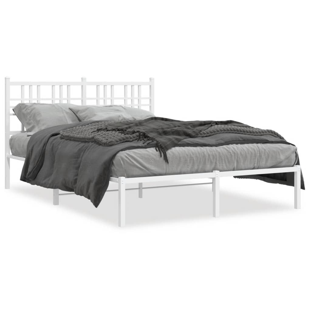 Giroletto con Testiera Metallo Bianco 140x190 cm | homemem39