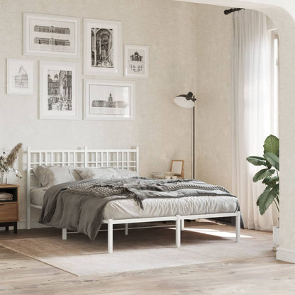 Giroletto con Testiera Metallo Bianco 140x190 cm | homemem39
