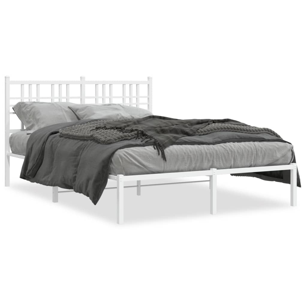 Giroletto con Testiera Metallo Bianco 140x200 cm | homemem39