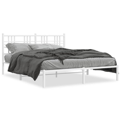 Giroletto con Testiera Metallo Bianco 150x200 cm | homemem39