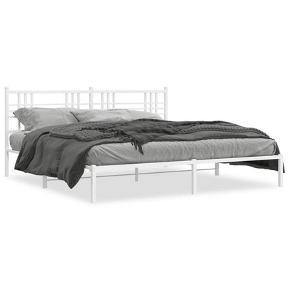Giroletto con Testiera Metallo Bianco 183x213 cm | homemem39