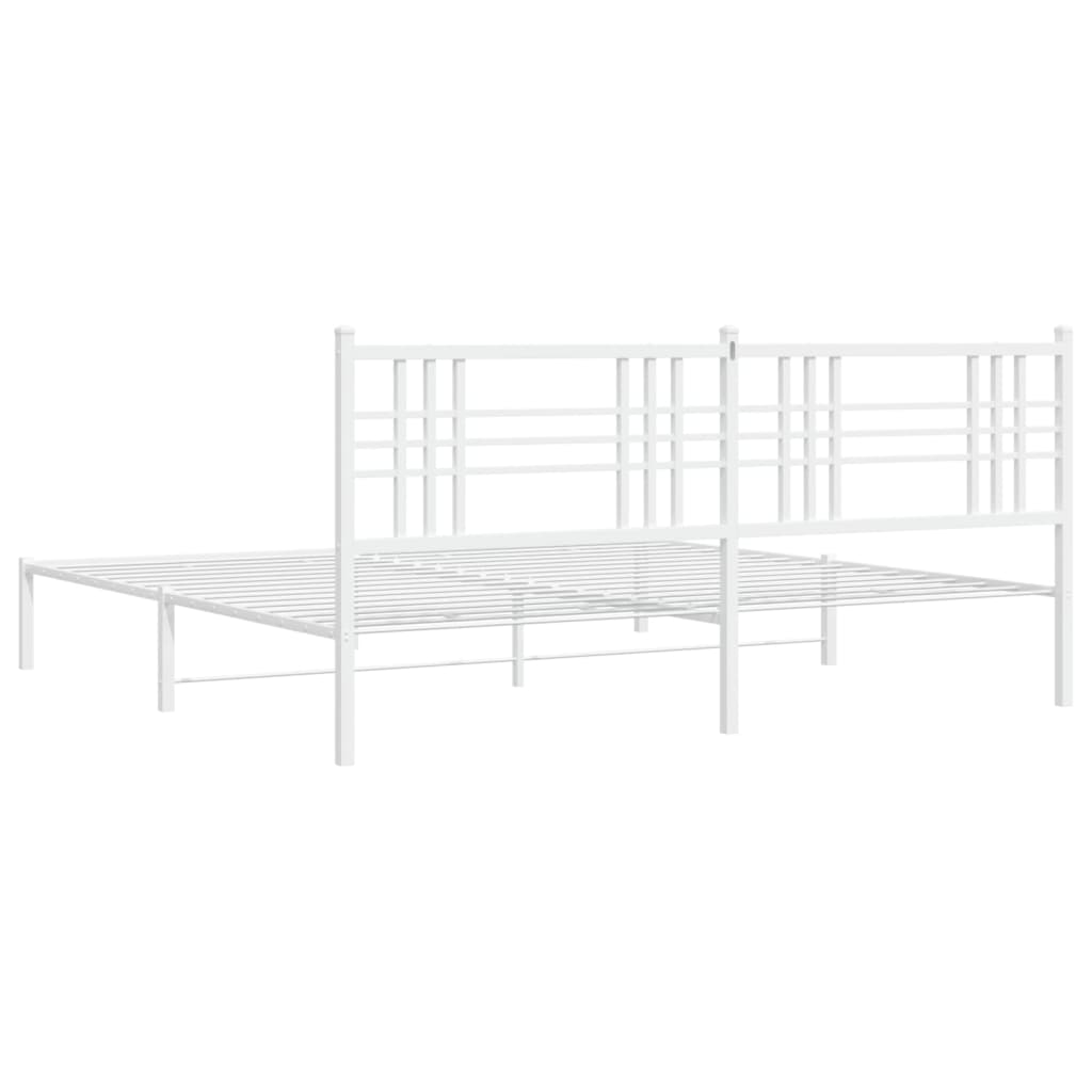 Giroletto con Testiera Metallo Bianco 183x213 cm | homemem39