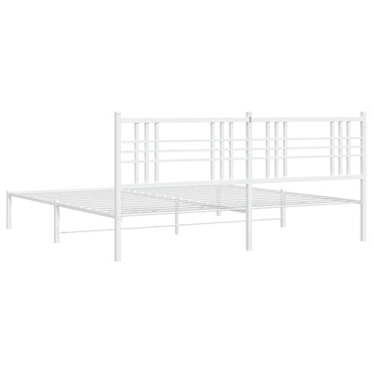Giroletto con Testiera Metallo Bianco 183x213 cm | homemem39