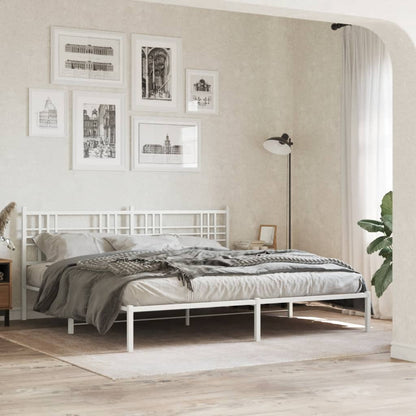Giroletto con Testiera Metallo Bianco 183x213 cm | homemem39