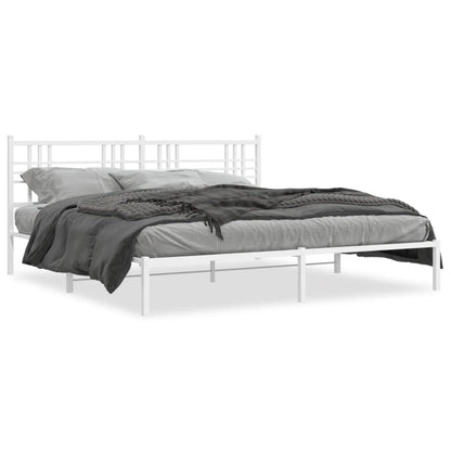 Giroletto con Testiera Metallo Bianco 193x203 cm | homemem39