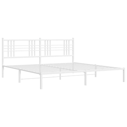 Giroletto con Testiera Metallo Bianco 193x203 cm | homemem39