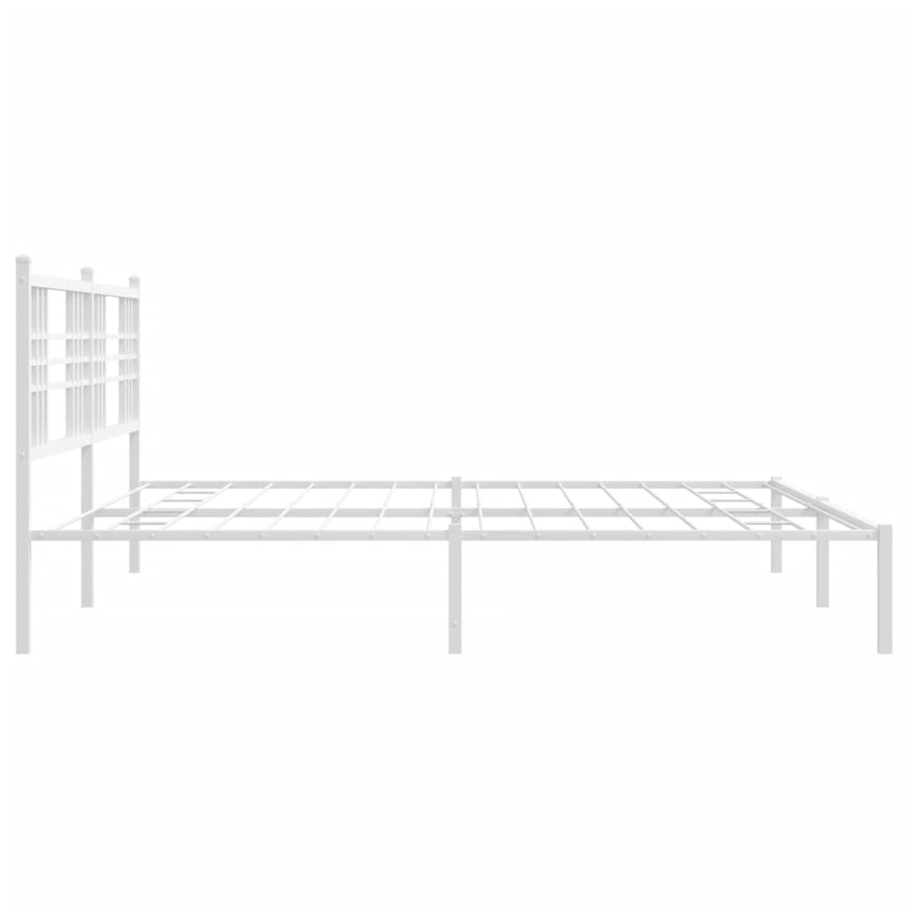 Giroletto con Testiera Metallo Bianco 193x203 cm | homemem39
