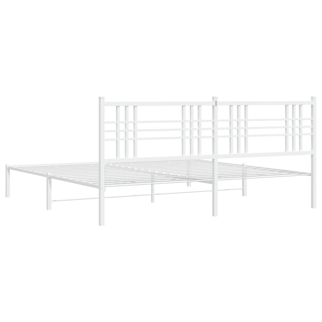 Giroletto con Testiera Metallo Bianco 193x203 cm | homemem39
