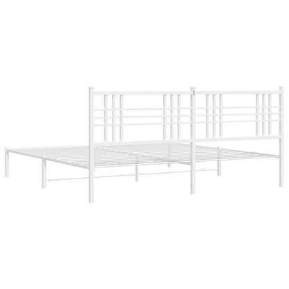 Giroletto con Testiera Metallo Bianco 193x203 cm | homemem39
