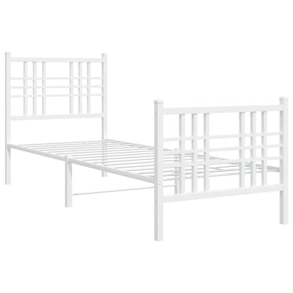 Giroletto con Testiera e Pediera Metallo Bianco 80x200 cm | homemem39
