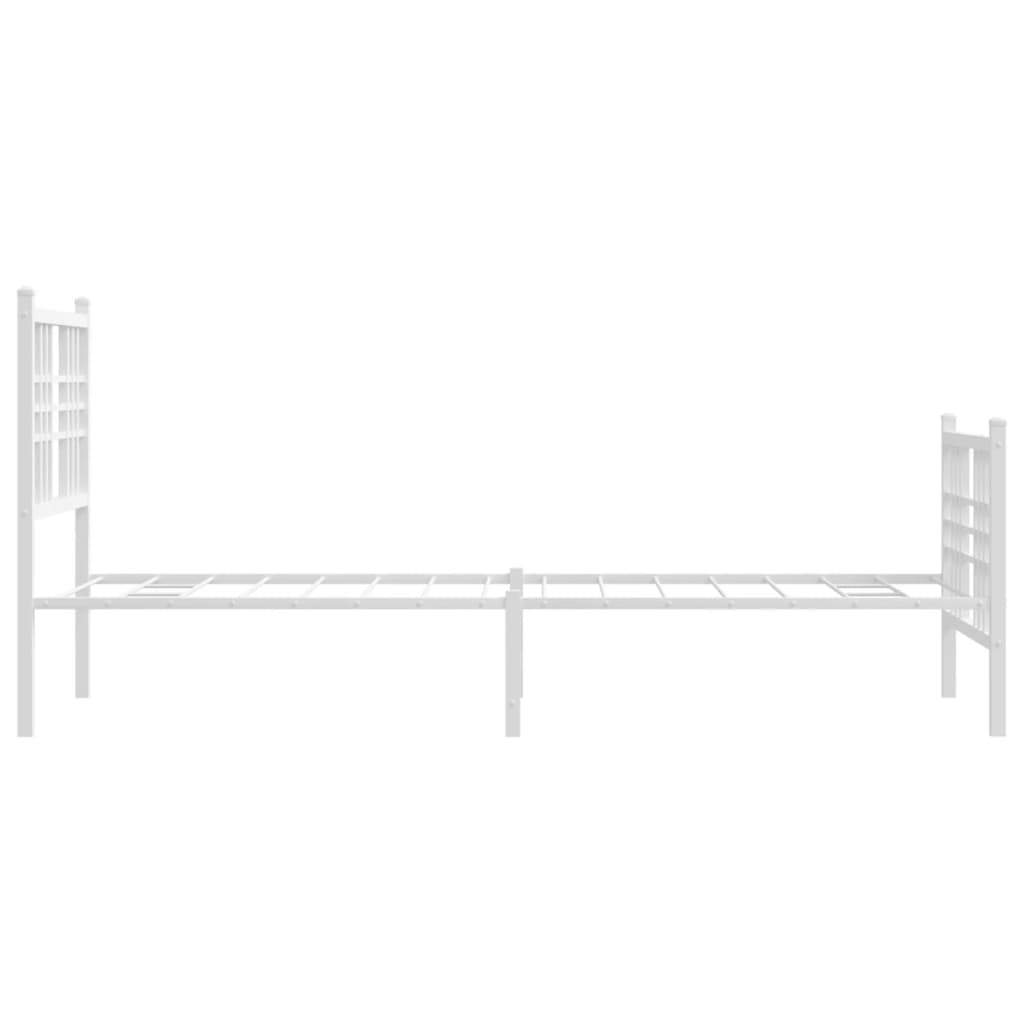 Giroletto con Testiera e Pediera Metallo Bianco 80x200 cm | homemem39