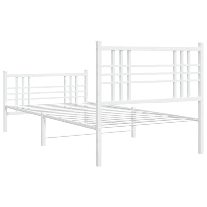 Giroletto con Testiera e Pediera Metallo Bianco 90x190 cm | homemem39