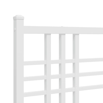 Giroletto con Testiera e Pediera Metallo Bianco 100x200 cm | homemem39