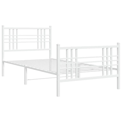 Giroletto con Testiera e Pediera Metallo Bianco 107x203 cm | homemem39