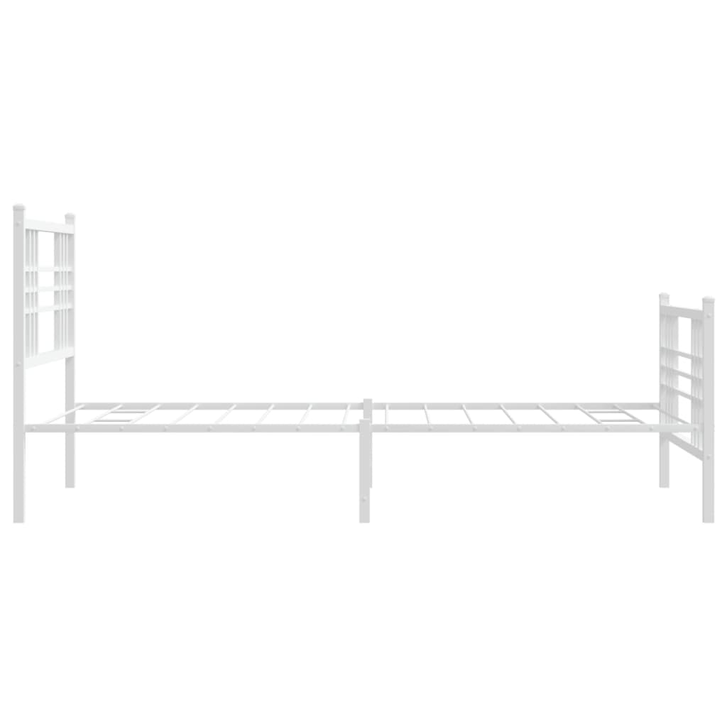 Giroletto con Testiera e Pediera Metallo Bianco 107x203 cm | homemem39