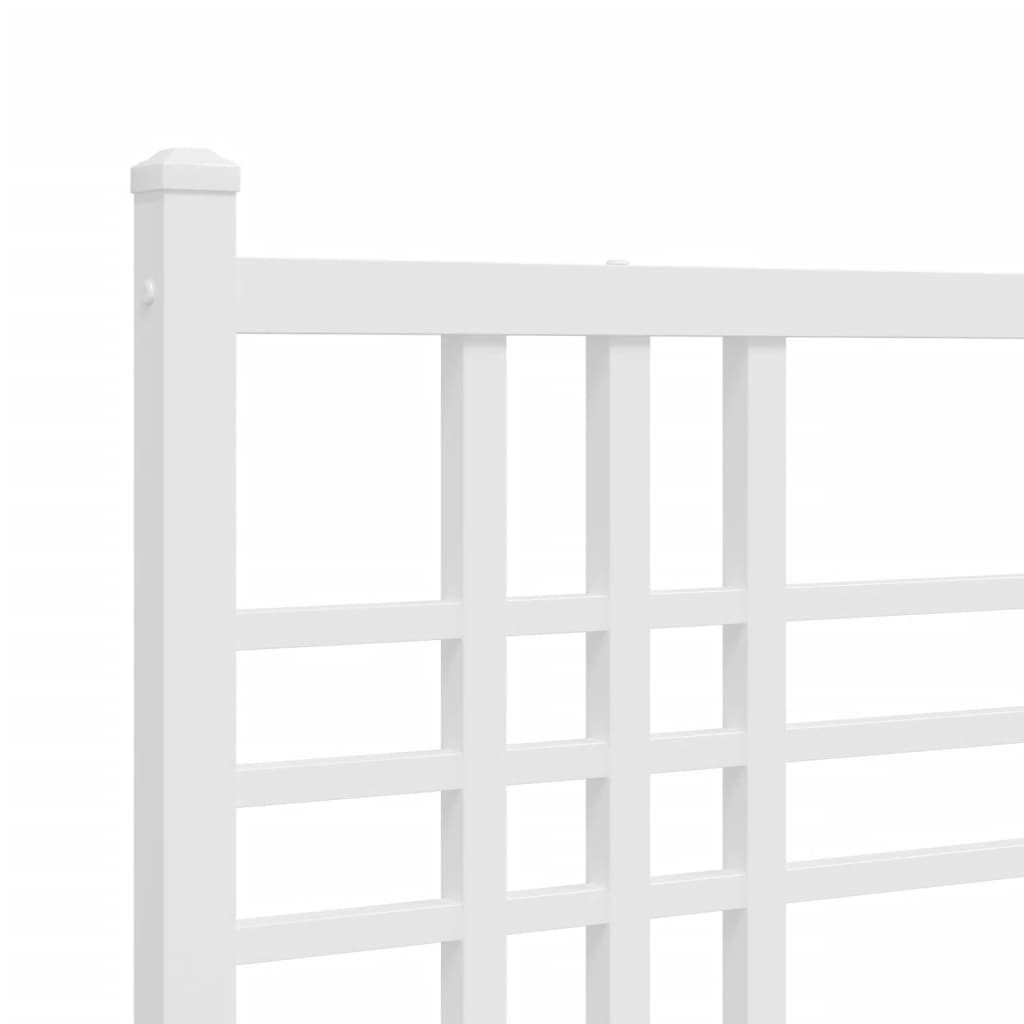 Giroletto con Testiera e Pediera Metallo Bianco 107x203 cm | homemem39
